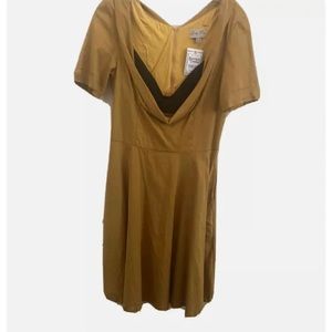 Lindy Bop “Sloane” Mustard Cotton Swing Dress - US 10 new with tags